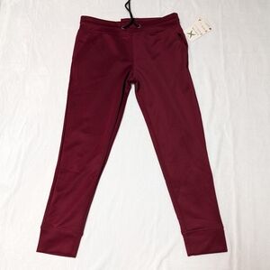 NWT. MEN'S BURGUNDY BANDED BOTTOM JOGGERS. SIZE LARGE